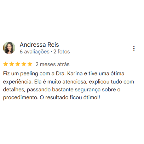 Depoimento Google Dra. Karina Bortoloto